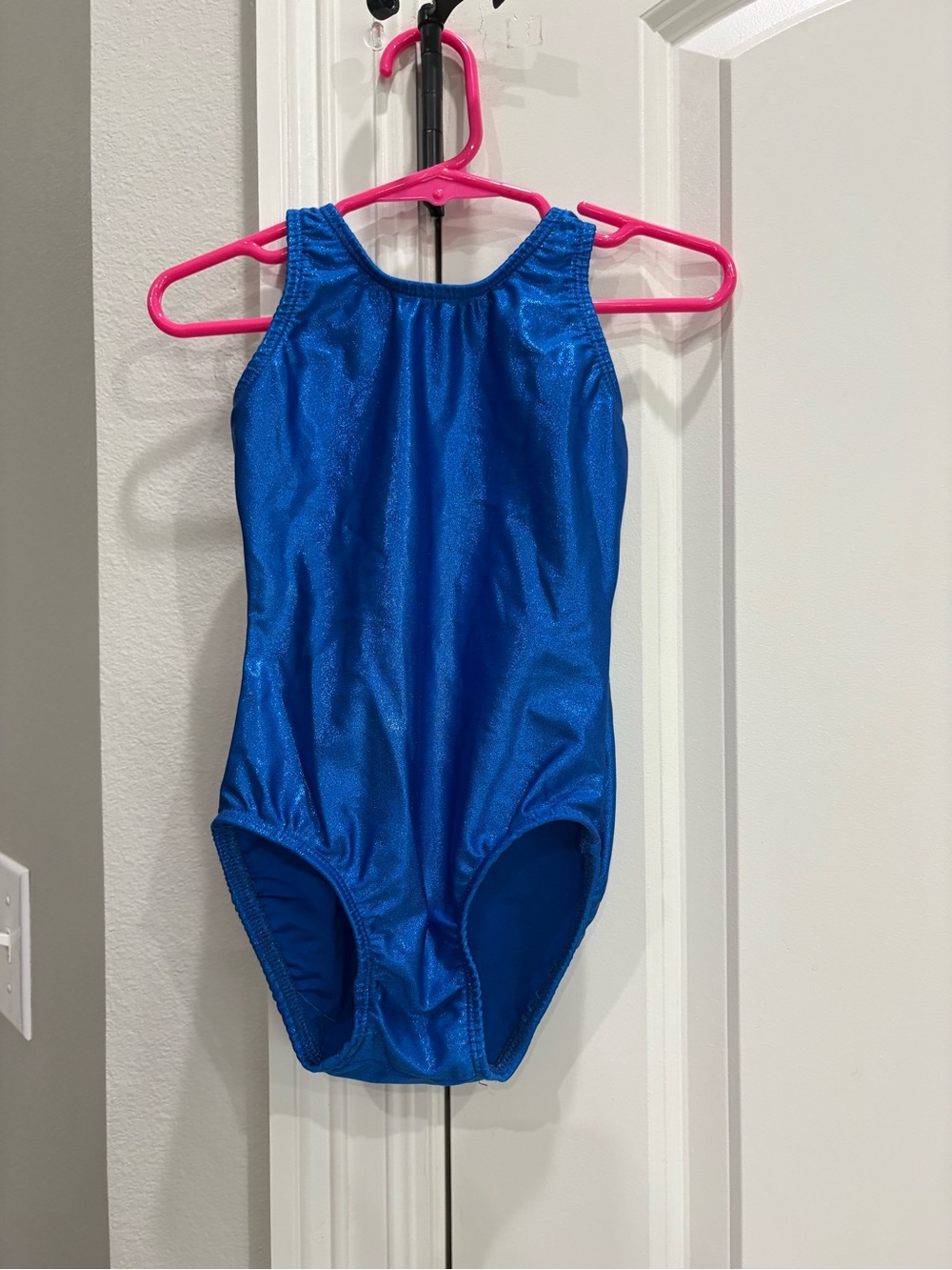 Basic Moves shiny blue leotard in 2/3(?) GUC